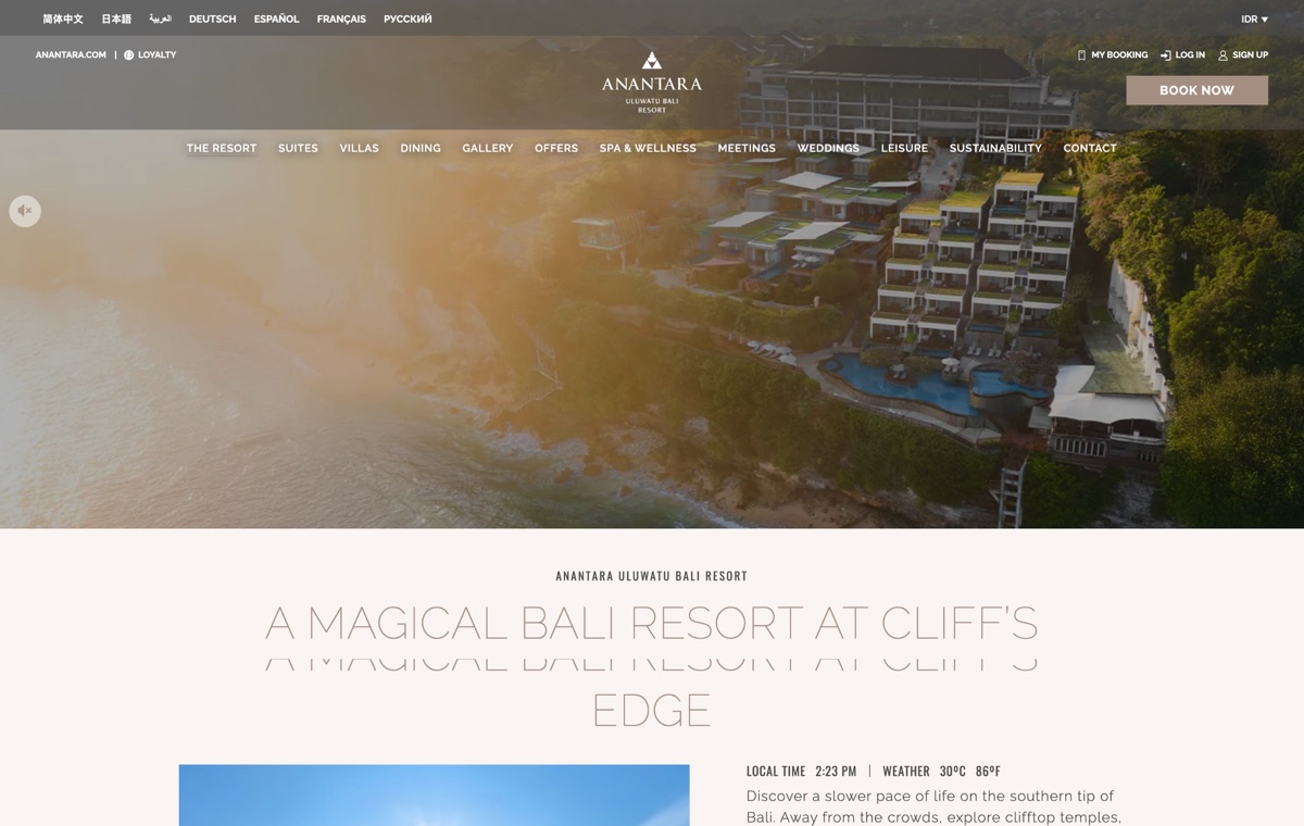 Anantara Resort — Uluwatu Bali - E-Commerce project by Umar Jamil
