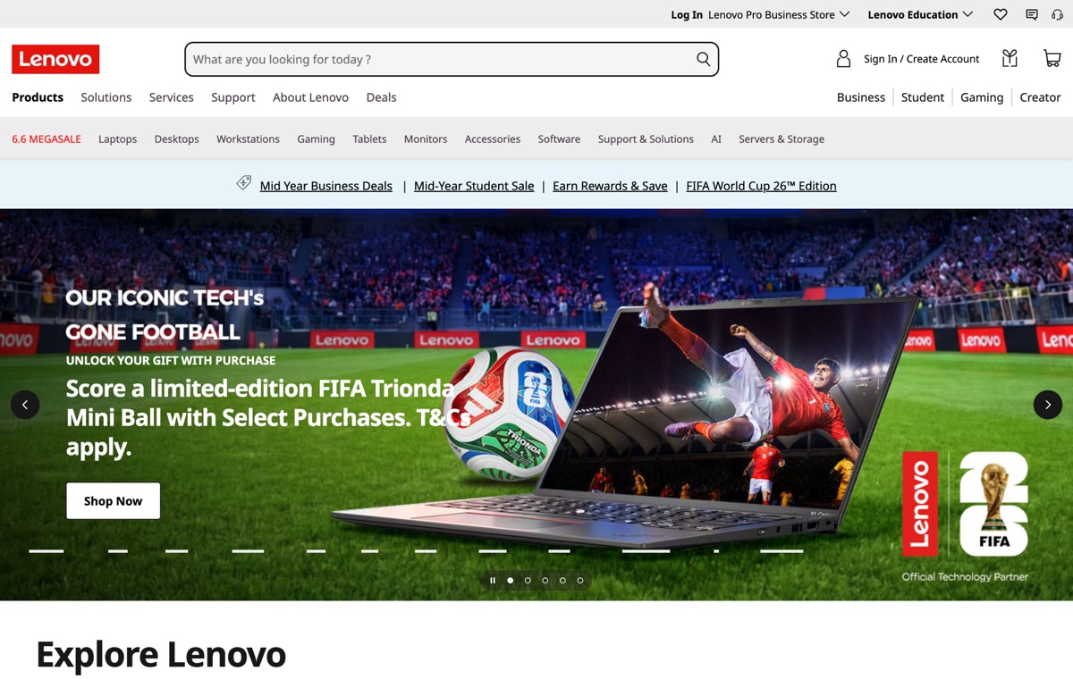 Lenovo Singapore - E-Commerce project by Umar Jamil